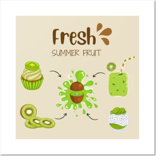 Kiwi Fresh Summer Fruit Posters and Art